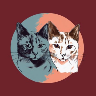 Couple of colourful cats T-Shirt