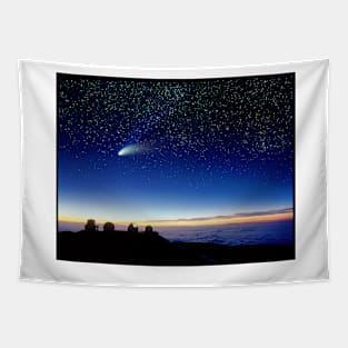 Mauna kea observatory & comet Hale-Bopp (R118/0241) Tapestry