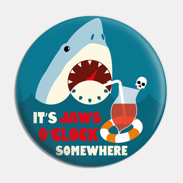 Shark O'Clock Pin by Let's Jaws for a Minute