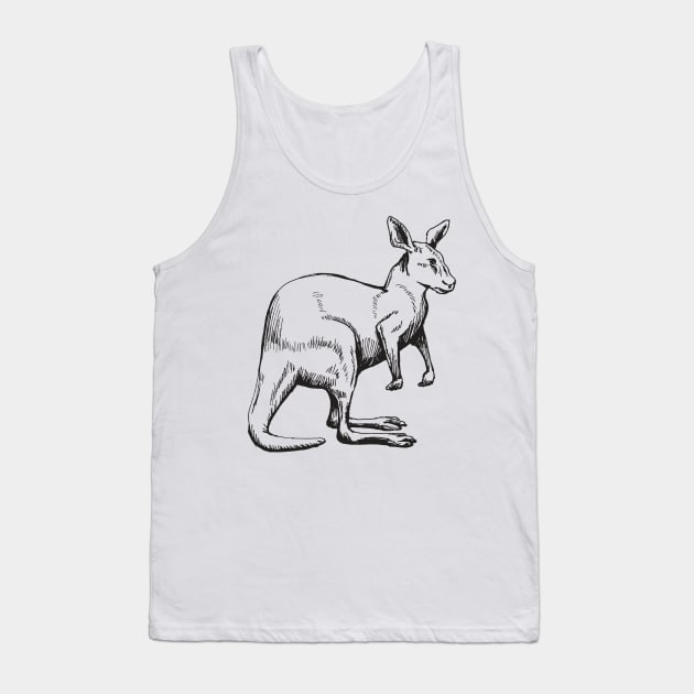 | drawing Kangaroo - - TeePublic Kangaroo Top Tank