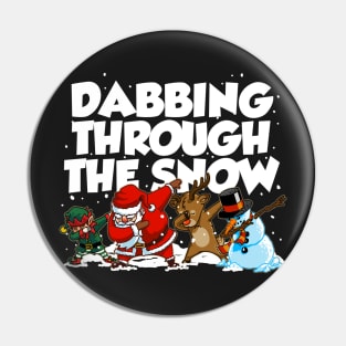 Dabbing Santa Christmas Tshirt Gift Dab Santa Claus T-Shirt Pin