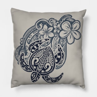 Distressed Vintage Tribal Turtle Collage Pillow