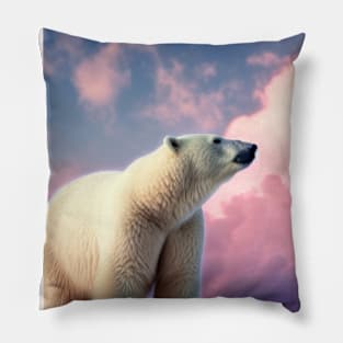 Polar Bear Animal Nature Majestic Wild Pillow