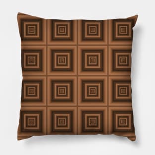 Milk Chocolate Bar Square Pattern Pillow