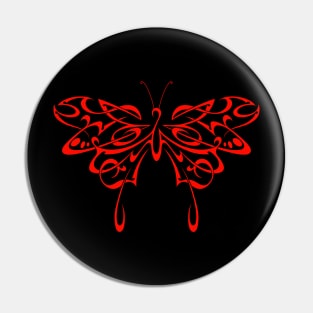 Tribal butterfly (red) Pin
