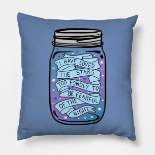 I have loved the stars too fondly mason jar typography art Pillow