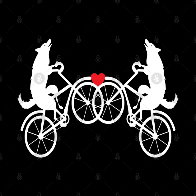 Wolf bicycle love nice cute cool colorful by Okuadinya