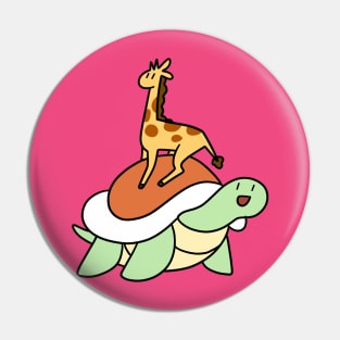 Tiny Giraffe and Turtle Pin