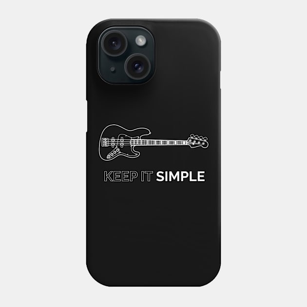 Keep It Simple J-Style Bass Guitar Outline Phone Case by nightsworthy