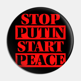 Stop Putin Start Peace 3 Pin