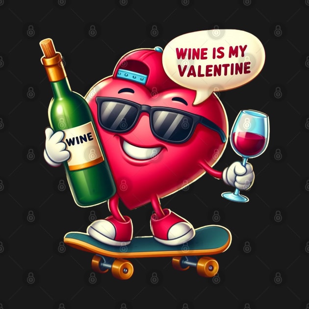 Wine Is My Valentine by BukovskyART