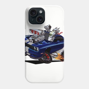 Dodge Challenger HELLCAT blue Phone Case