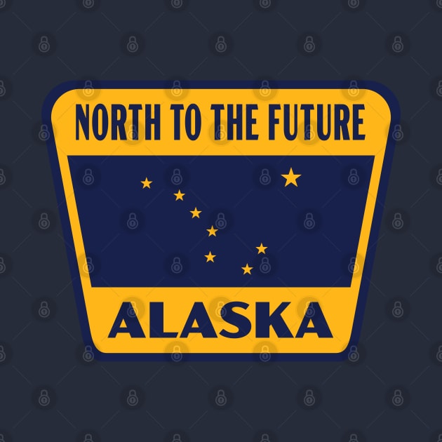 North to the Future Alaska Retro Star Badge (Yellow) by deadmansupplyco