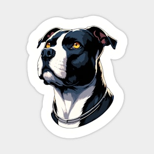 Stunning and Cool American Staffordshire Terrier Monochrome and Gold Portrait for Father's Day Magnet