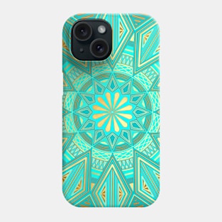 Green star mandala gold Phone Case