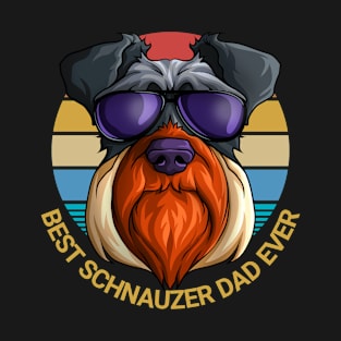 Best Schnauzer Dad Ever Retro Pinscher Vintage Dad Dog Lover T-Shirt