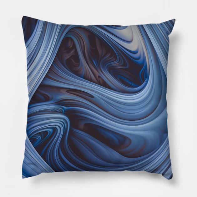 Arctic Taffy. Melting Blue Abstract Design Pillow by love-fi