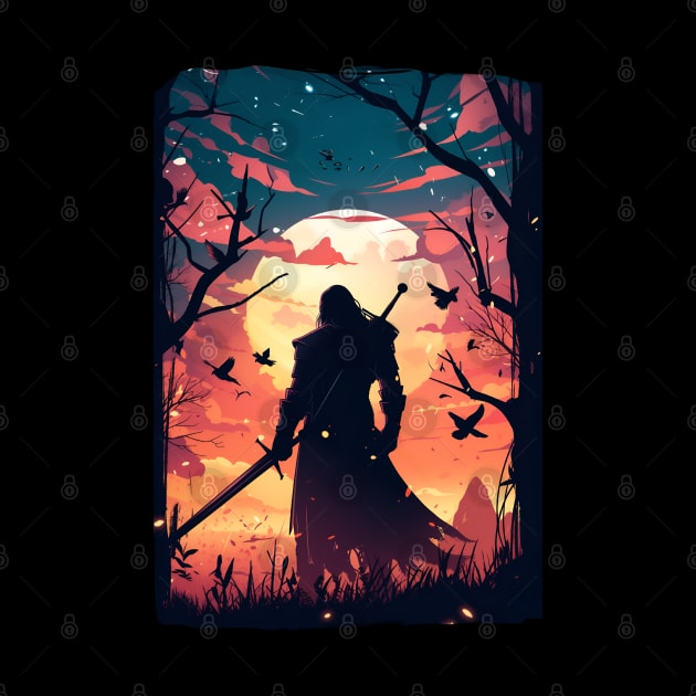 Solitary Hunter by the Setting Sun - Witcher by Fenay-Designs
