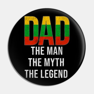 Lithuanian Dad The Man The Myth The Legend - Gift for Lithuanian Dad With Roots From Lithuanian Pin