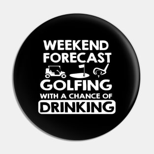 Funny Golf And Drinking Design, Golfer Gift Pin