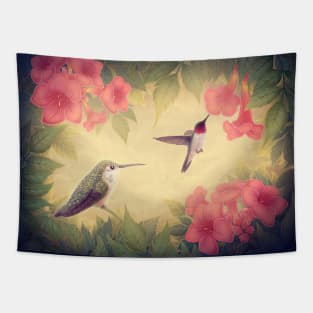 Ruby-throated Hummingbirds Tapestry