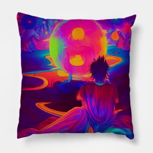 Man in a rainbow world Pillow