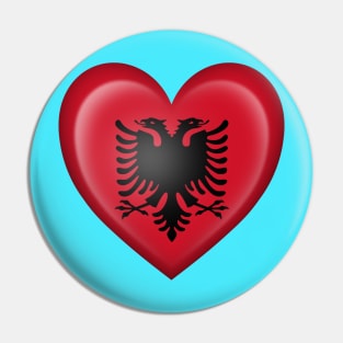 Albanian Heart Flag Pin