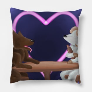 valentine celebration with goat and dog Pillow