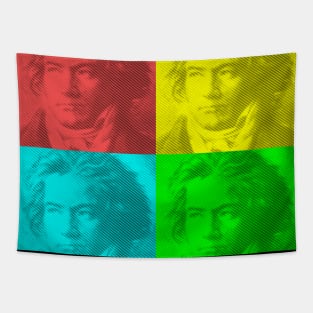 Beethoven Portraits In Squares Tapestry