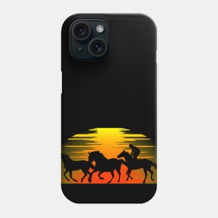 'Cowboy Riding Sunset' Funny Horse Gift Phone Case