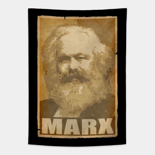 Karl Marx Propaganda Poster Pop Art Tapestry by Nerd_art