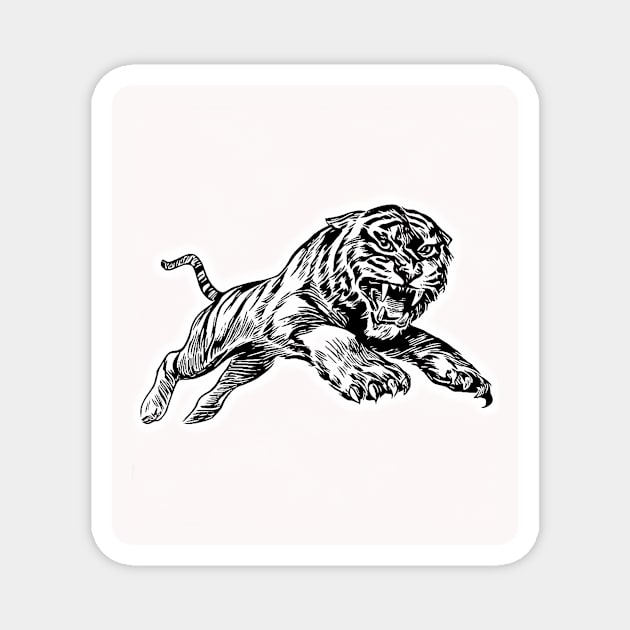 Tiger on the attack Magnet by NikoDesigns