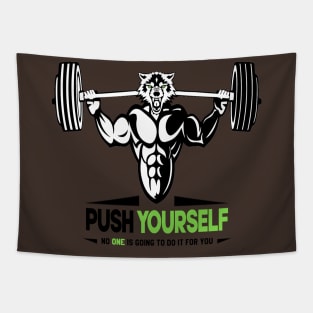 Gym Motivation Push Yourself Tapestry