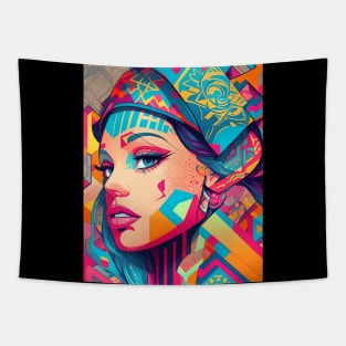 Woman In Urban WallStyle - AI Art Tapestry