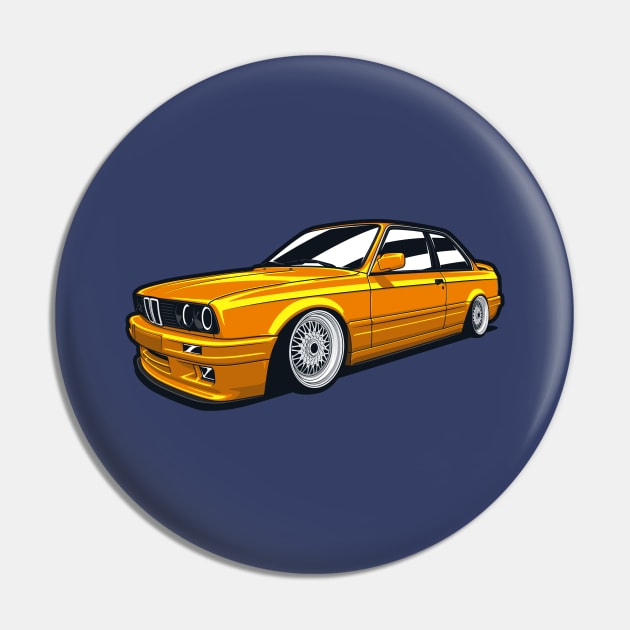 Orange E30 Classic Coupe Pin by KaroCars