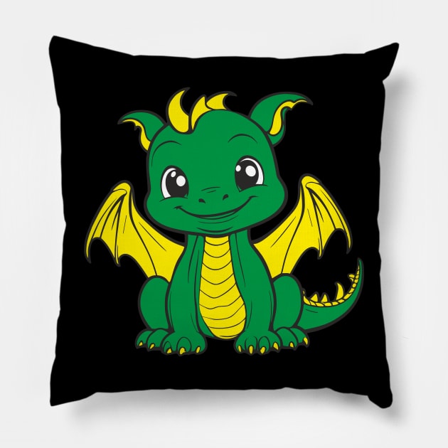 Baby Dragon Pillow by aceofspace