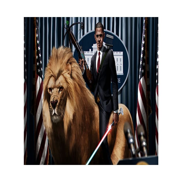 Obama Rides A Lion by Cool Things Fashionables