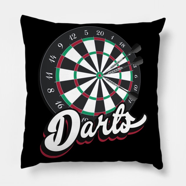 Darts vintage Dart Gifts Pillow by Foxxy Merch