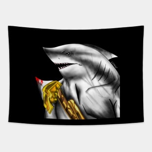 the kingdom and the armor shark tiburon ecopop art Tapestry