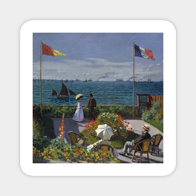 The Garden at Sainte-Adresse (Monet) Magnet by hamptonstyle