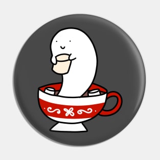 Marshmallow Hot Chocolate Ghost Pin