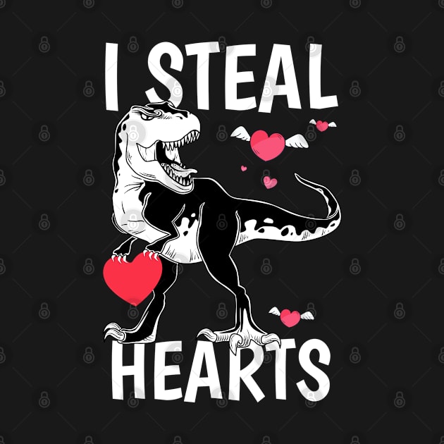 I Steal Hearts Dino Valentines Day Gift by Saymen Design