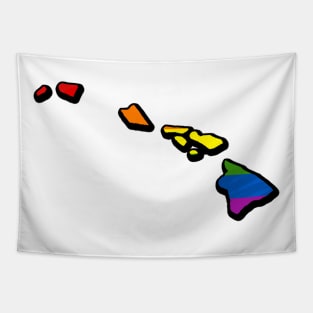 Rainbow Hawaii Outline Tapestry