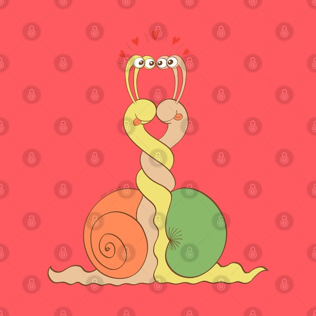 Slimy snails intertwining their bodies and falling in love by zooco