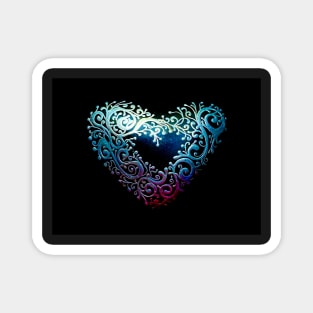 Black Heart with Silver Lining by Julie Ann Stricklin Magnet