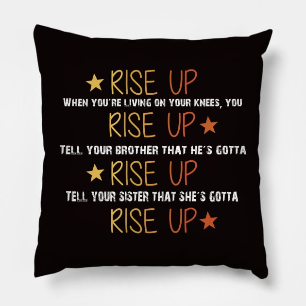 Hamilton Musical Quote. Rise Up. Pillow by KsuAnn