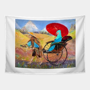 Japanese Rickshaw Tapestry