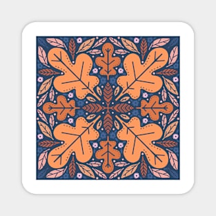 Navy Fall Leaf Kaleidoscope Magnet