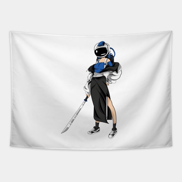 Astronaut katana Girl Tapestry by Misfit04