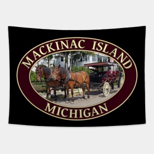 Horse and Carriage on Mackinac Island, Michigan Tapestry